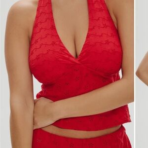 Frankie’s Bikinis Cora Eyelet Halter Top